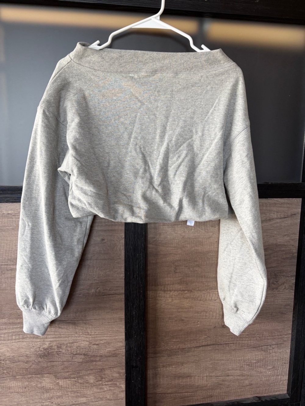 Out from under Cropped Pullover Sweatshirt - Light Gray